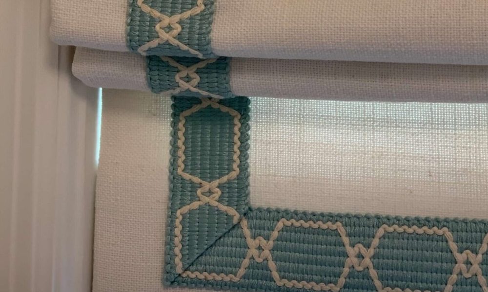Mitred Detail on Roman Shade
